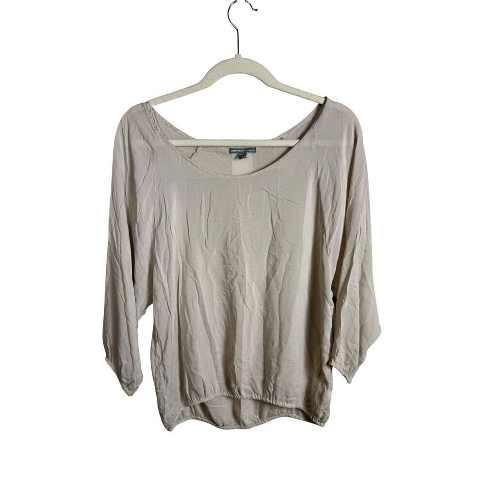 Standard James Perse 100% Viscose Sheer Dolman Sleeve Top Size 1 Small
